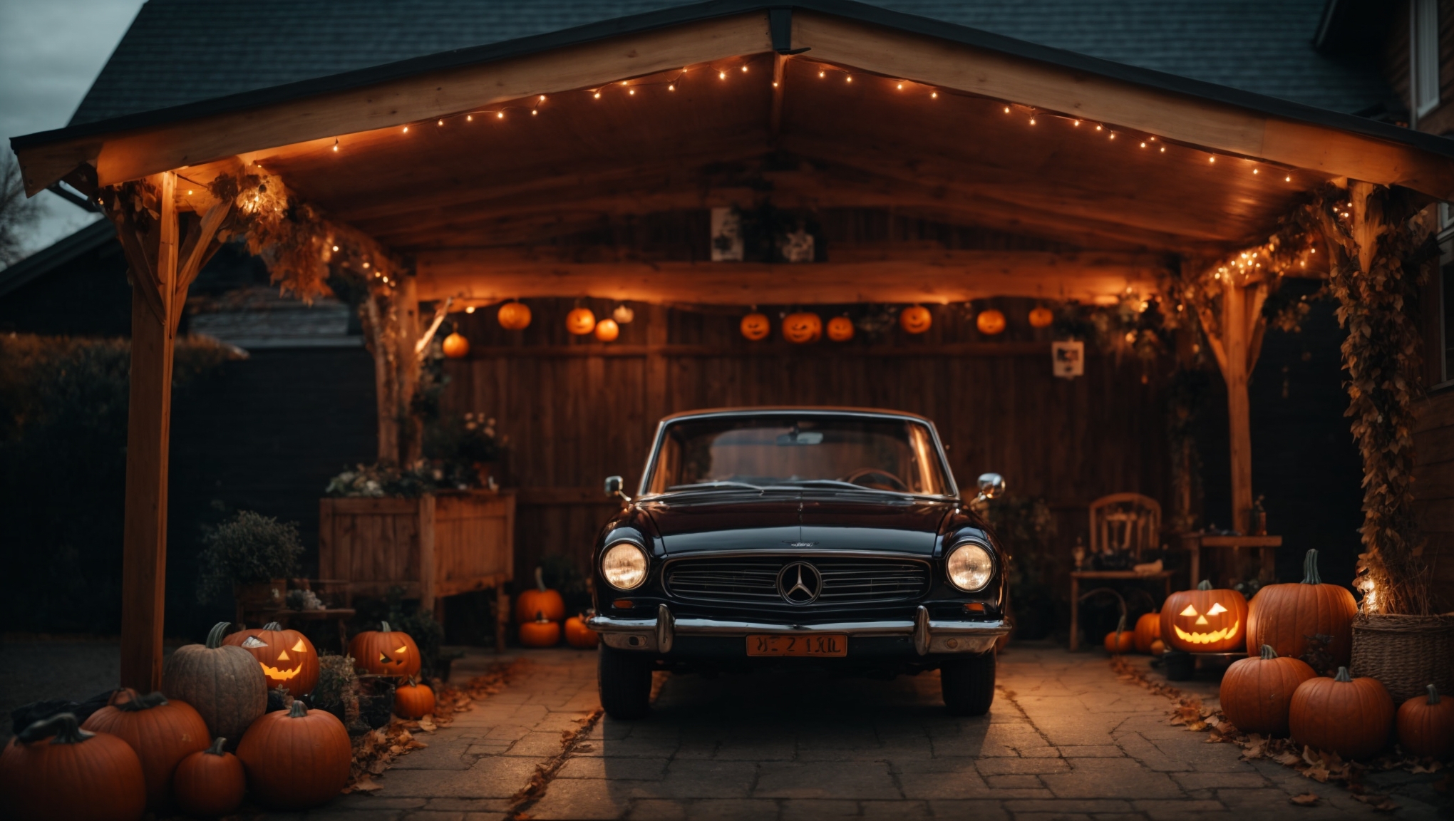 halloween dekor fa kocsibeálló deluxe building